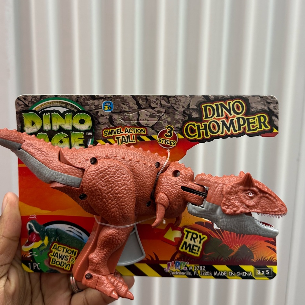 Orange Dino Chomper Toy with Swivel Tail